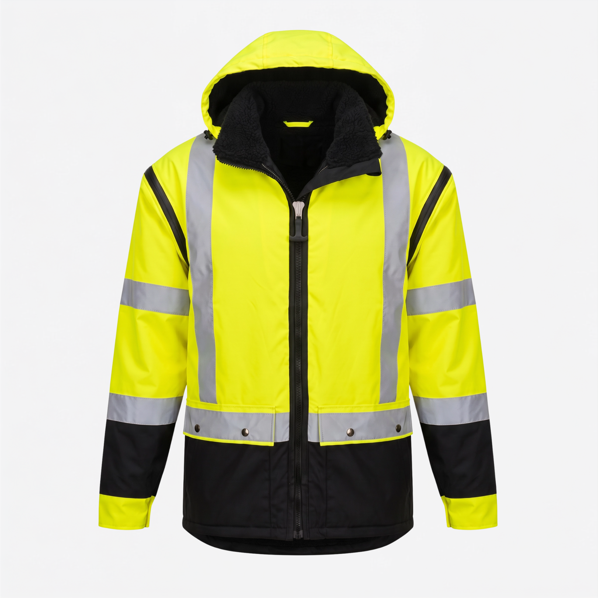Ironhide 3-in-1 jacket showing detachable hood and sherpa lining - women's cut