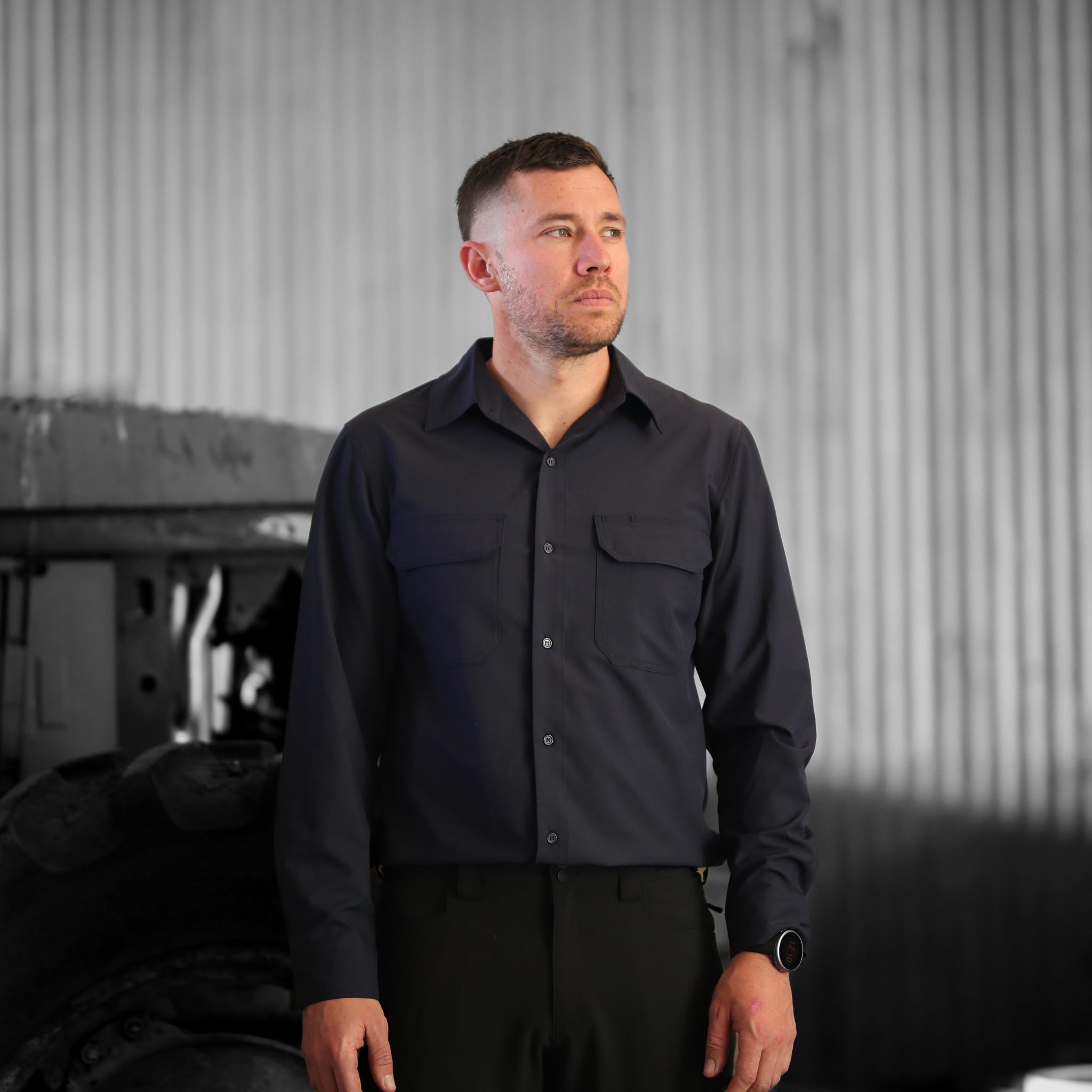 Ranger Work Shirt – Navy – stretch summer workwear top